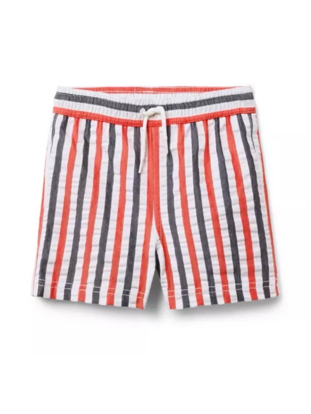 Janie and Jack Striped Swim Trunks Blue Red White 2T Recycled Seersucker